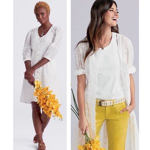 NWT Cabi Midsummer Dress White Embroidered  Style 5943